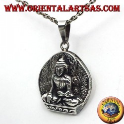 Silber Anhänger, Buddha auf Lotosblume