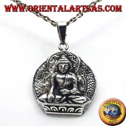 pendentif en argent, Bouddha sur une fleur de lotus