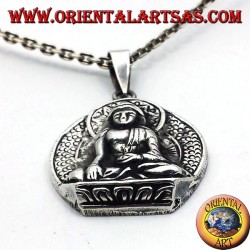 ciondolo in argento, Buddha sul fior di loto