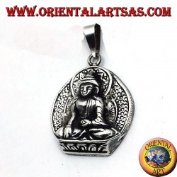 Silber Anhänger, Buddha auf Lotosblume