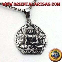 pendentif en argent, Bouddha sur une fleur de lotus