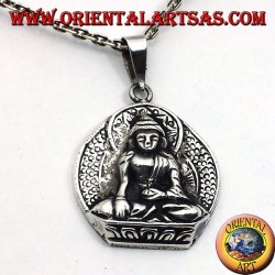 Silber Anhänger, Buddha auf Lotosblume