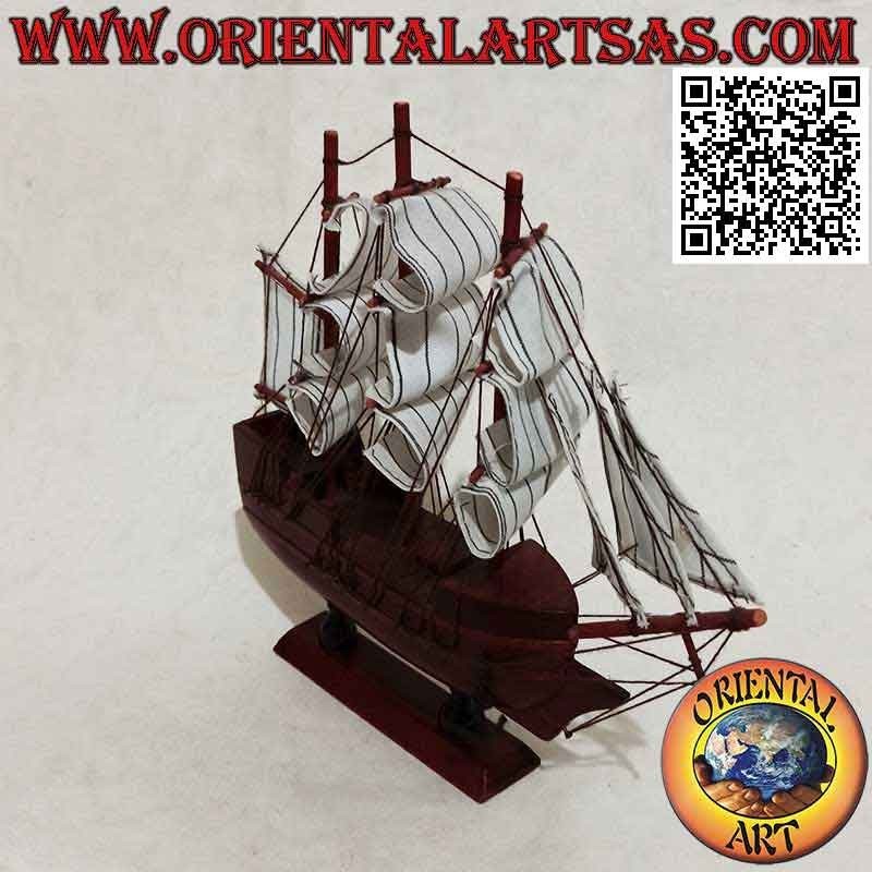 Scale model of the wooden sailing ship "USS Constitution"