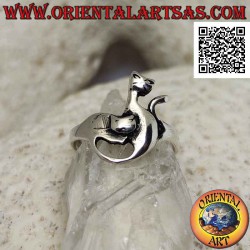 Glatter silberner Ring,...