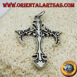 colgante de la cruz gótica en plata