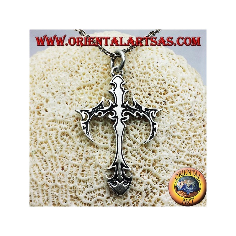 Gothic Kreuz Anhänger in Silber