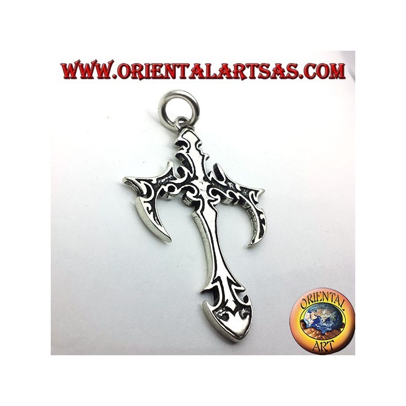 Gothic Kreuz Anhänger in Silber