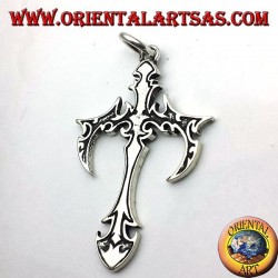 pendentif croix gothique en argent