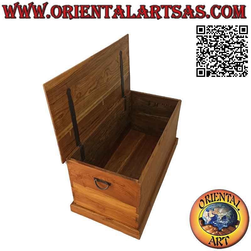 Cómoda lineal rectangular clásica en madera de teca (color natural)