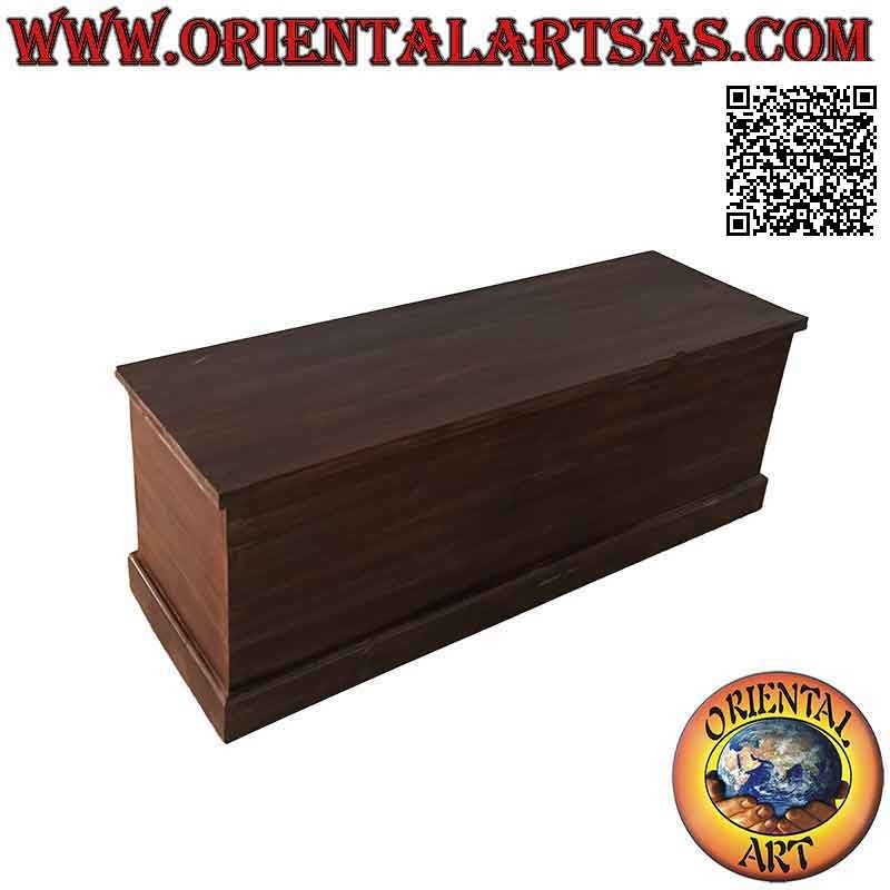 Cómoda lineal rectangular clásica larga en madera de teca (color nogal oscuro)