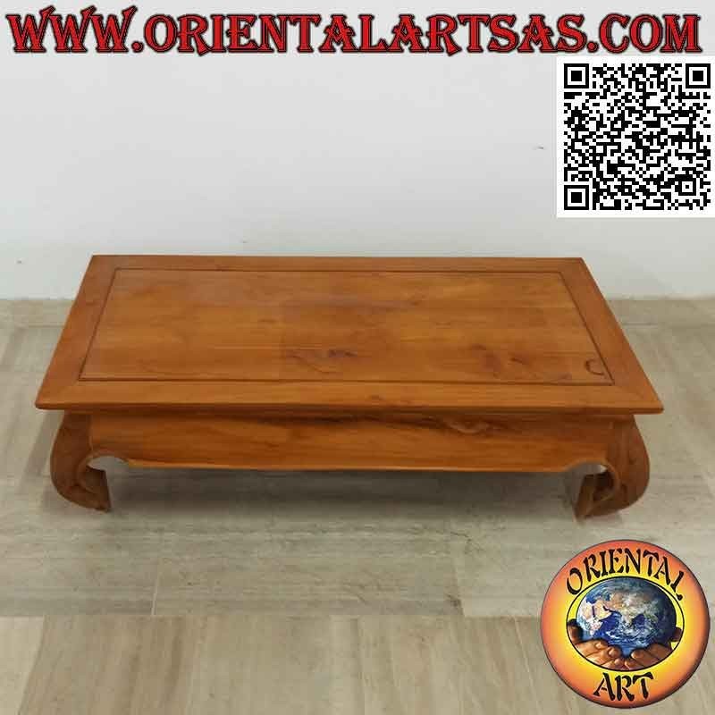 Table basse de salon style opium (opium) en bois de teck (120 * 60, h35)