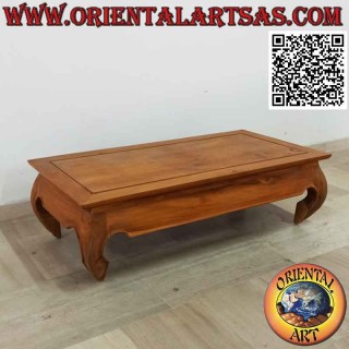 Mesa baja para salón en estilo opio (opio) en madera de teca (120 * 60, h35)