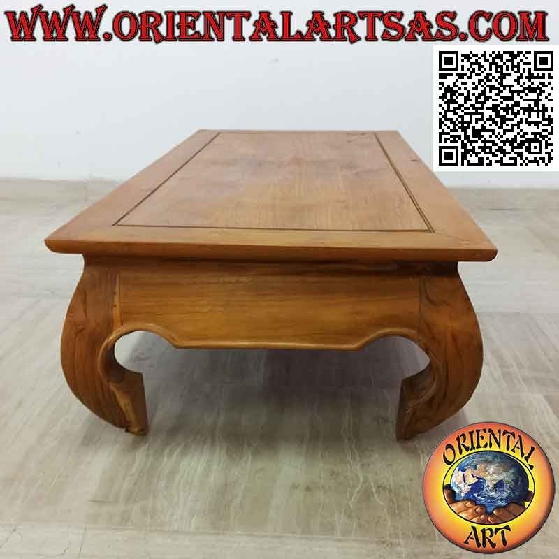 Mesa baja para salón en estilo opio (opio) en madera de teca (120 * 60, h35)