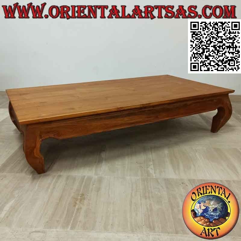 Table basse de salon style opium (opium) en bois de teck (150 * 80, h35)