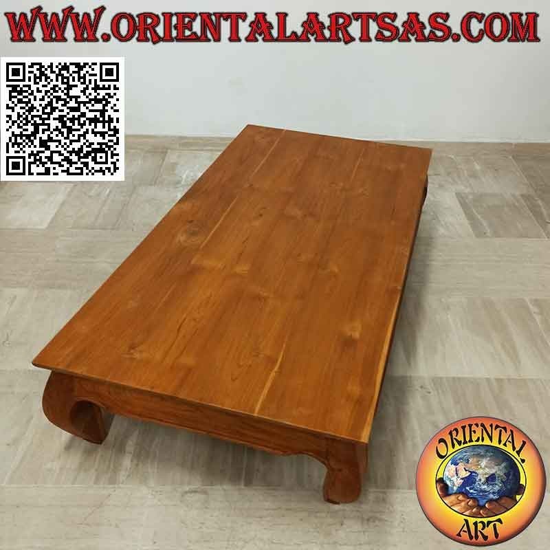 Tavolino basso da salotto in stile oppio (opium) in legno di teak (150*80, h35)