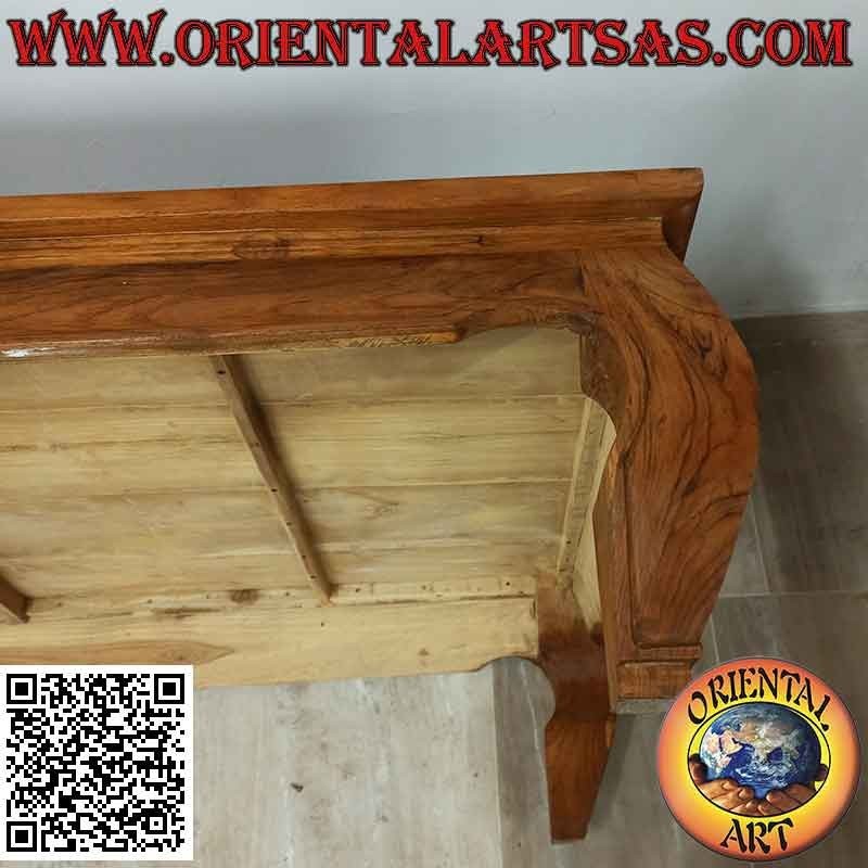 Mesa baja para salón en estilo opio (opio) en madera de teca (150 * 80, h35)