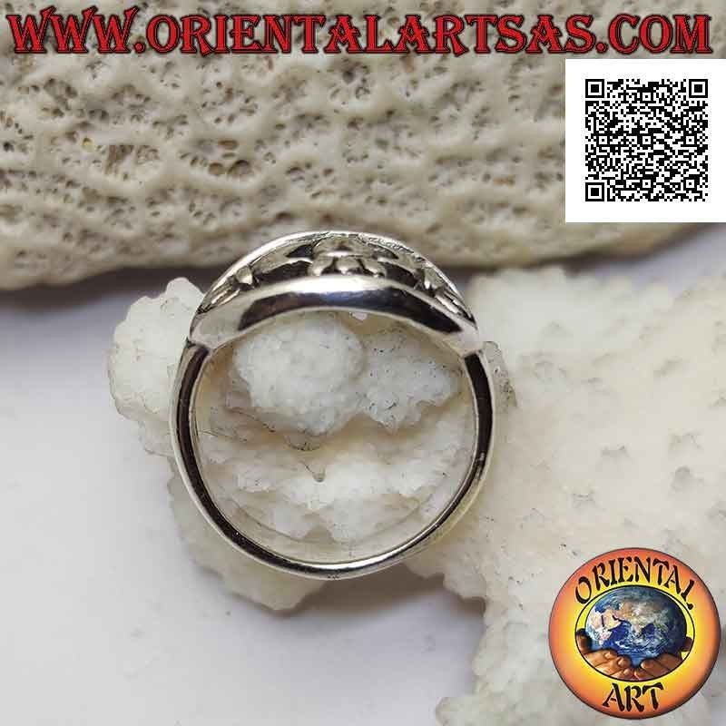 Silver Claddagh ring (Celtic symbol of Love, Loyalty and Friendship) in the openwork oval