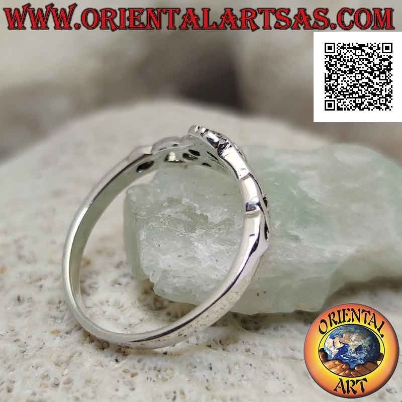 Irish Claddagh silver ring (Love loyalty and friendship) and Celtic knot (small)
