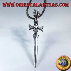 Colgante en plata espada medieval