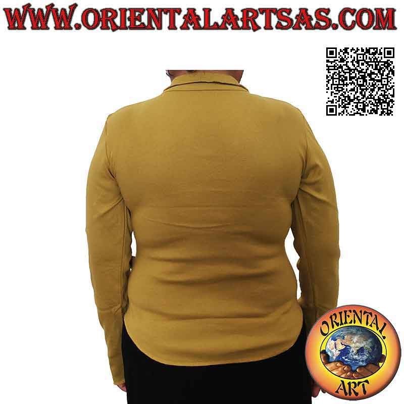 Freier Pullover mit hohem Kragen, langen Ärmeln und Muster (Militärgrün)