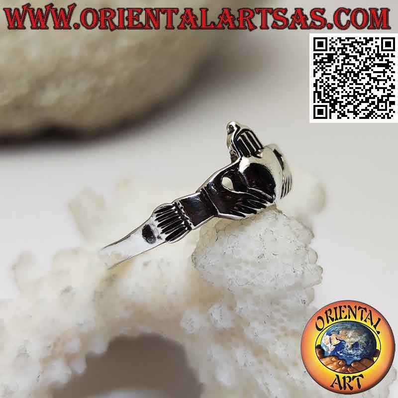 Classic Irish Claddagh (Love loyalty and friendship) silver ring
