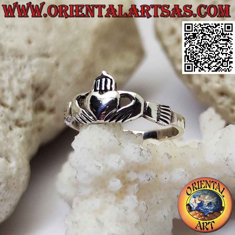 Klassischer irischer Claddagh (Liebe Loyalität und Freundschaft) Silberring