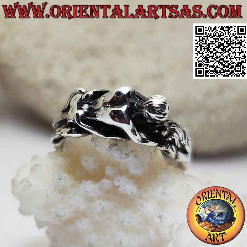 Anillo de plata erótico Kamasutra, la posición del misionero frontal