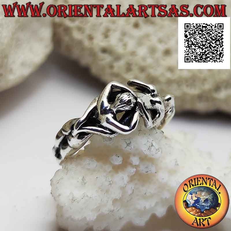 Erotic Kamasutra silver ring, the position of cunnilingus or cunnilingus