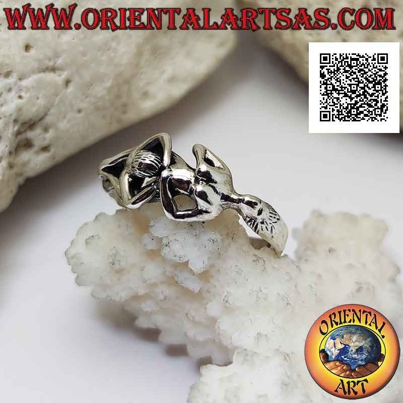 Anillo de plata erótico Kamasutra, la posición del cunnilingus o cunnilingus