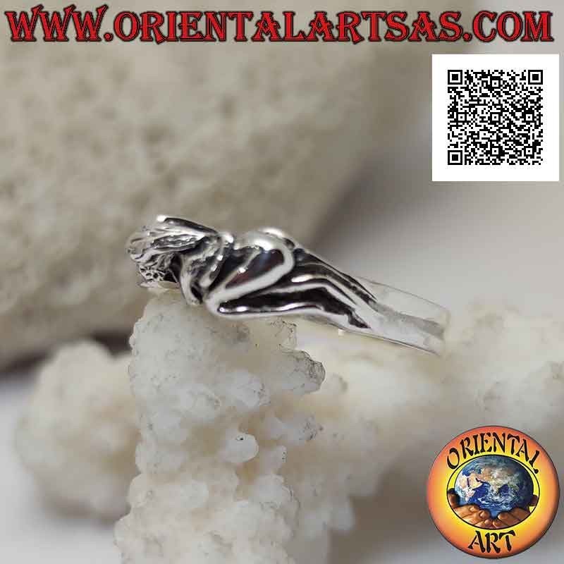 Bague en argent du Kamasutra érotique, la position du tour latéral de la femme