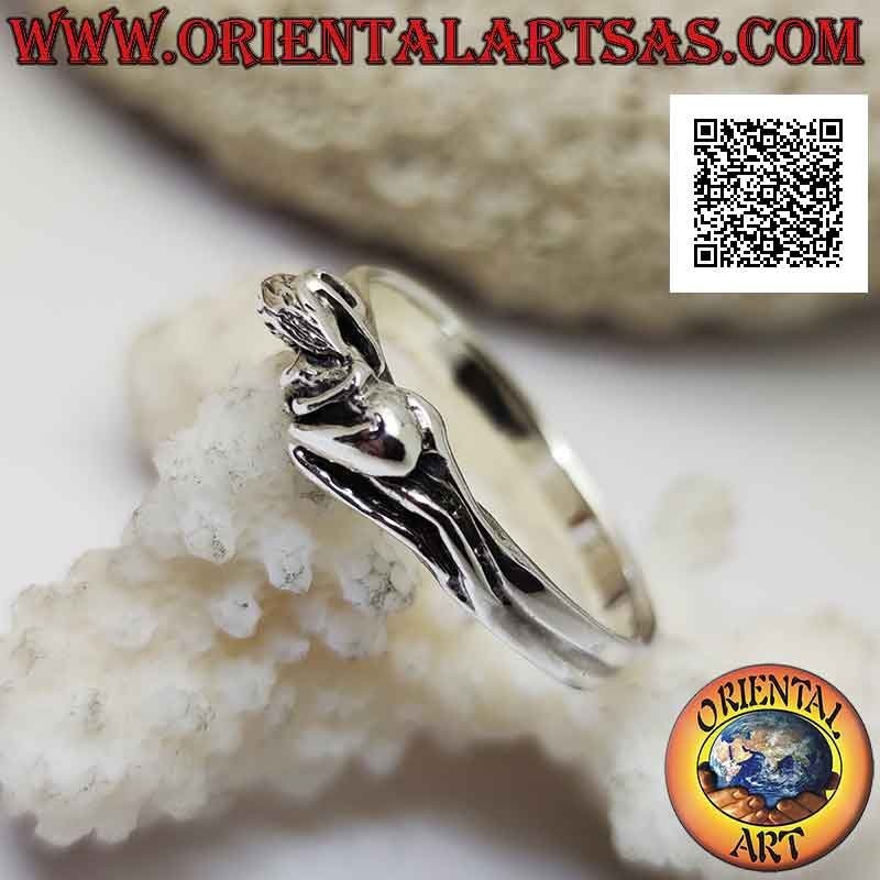 Bague en argent du Kamasutra érotique, la position du tour latéral de la femme