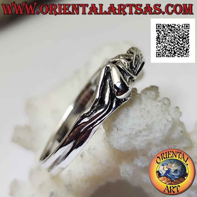Anillo de plata del erótico Kamasutra, la posición del paseo lateral de la mujer