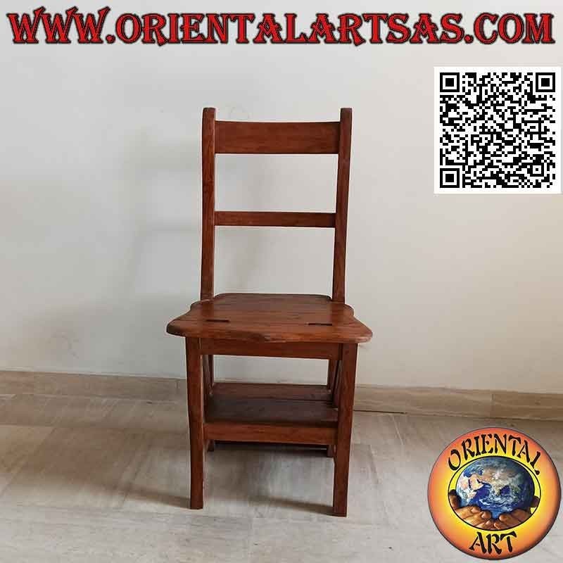 Sedia scala a quattro gradini (doppia funzione), in legno di teak