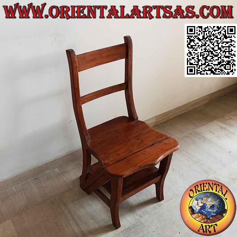 Sedia scala a quattro gradini (doppia funzione), in legno di teak