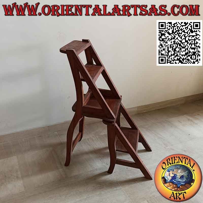 Sedia scala a quattro gradini (doppia funzione), in legno di teak