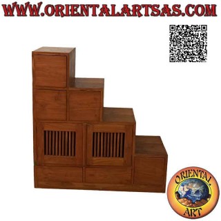 Solid teak ladder wardrobe, handcrafted in Indonesia.