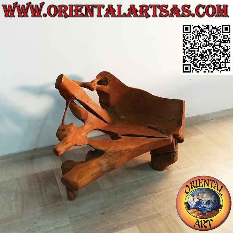 Fauteuil en racine de bois de teck naturel (90hx 115x60)
