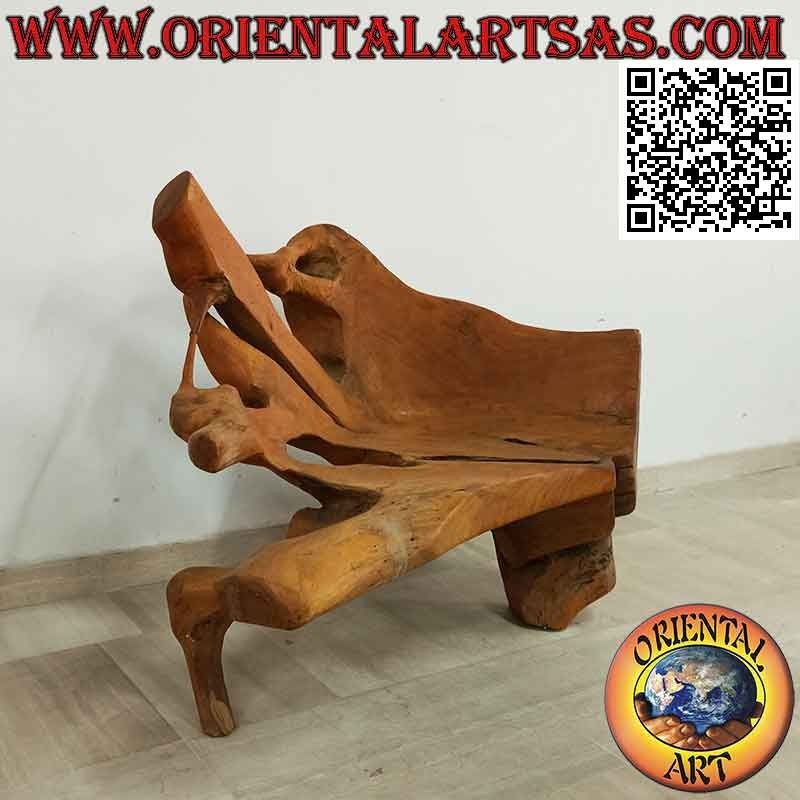 Fauteuil en racine de bois de teck naturel (90hx 115x60)
