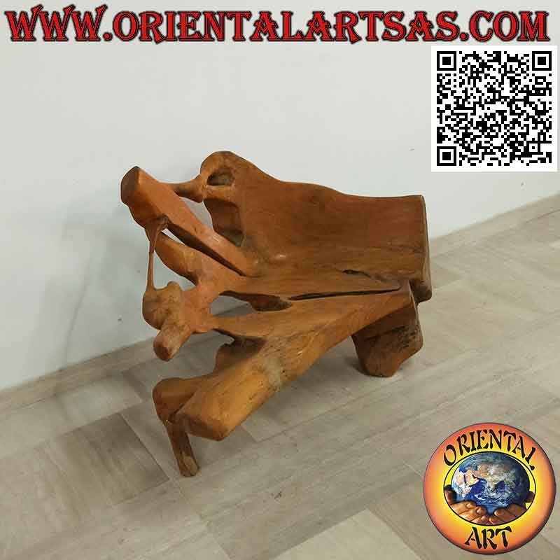 Armchair in natural root of teak wood (90hx 115x60)