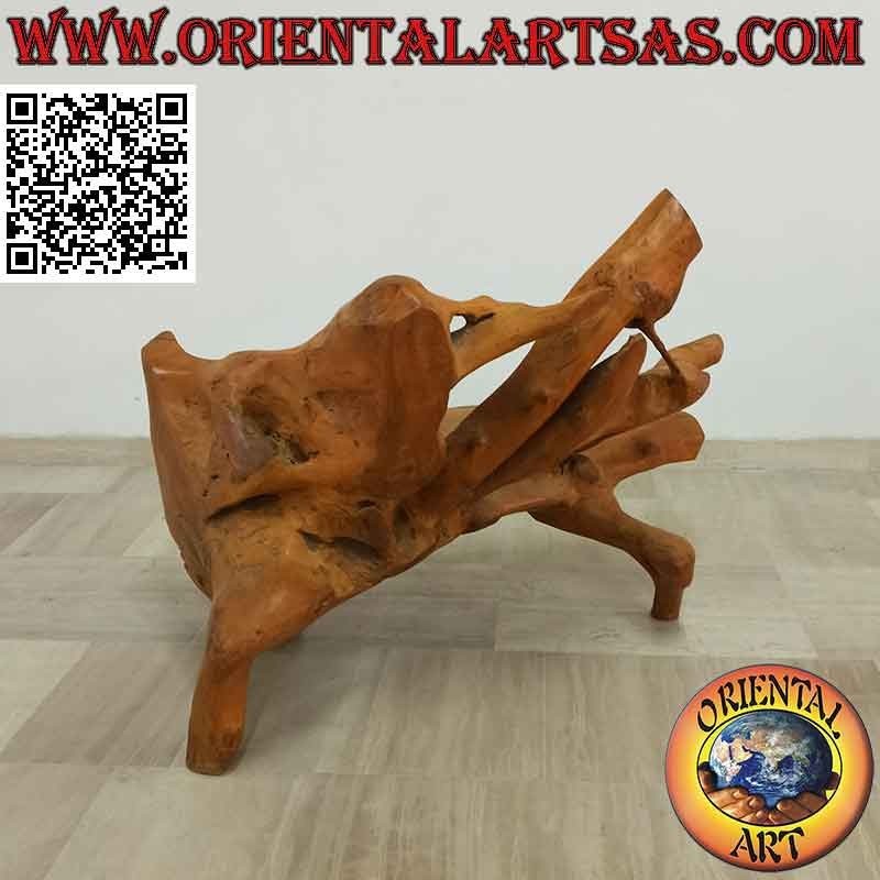 Fauteuil en racine de bois de teck naturel (90hx 115x60)
