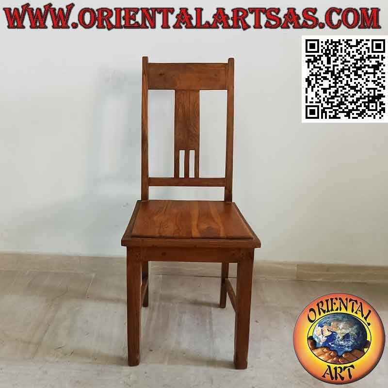 Silla étnica "Java" con asiento elevado en madera de teca