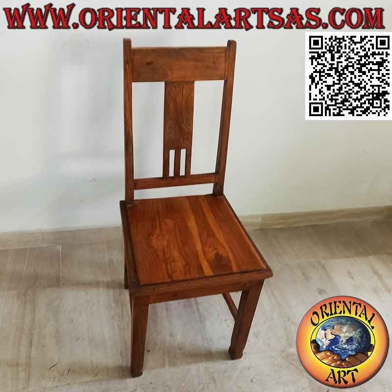 Silla étnica "Java" con asiento elevado en madera de teca