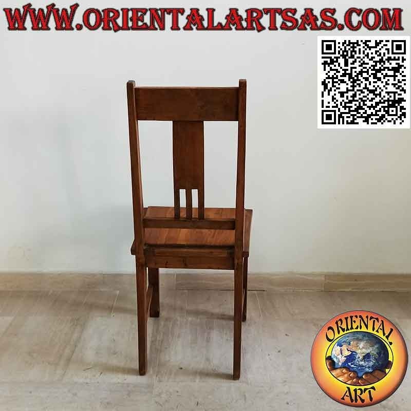 Silla étnica "Java" con asiento elevado en madera de teca