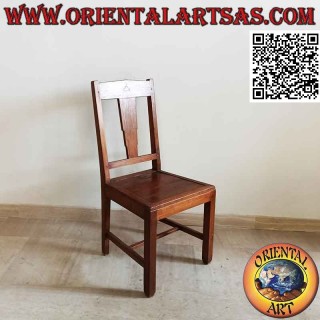 Ethnic "Java" chair with recessed edged seat in teak wood