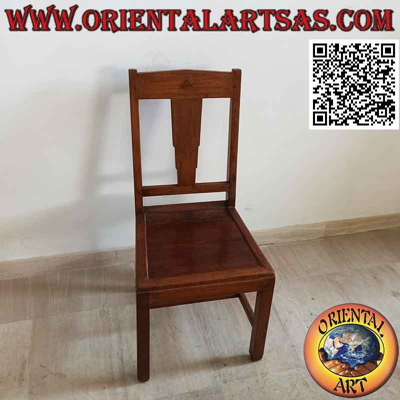 Silla étnica "Java" con asiento empotrado en madera de teca