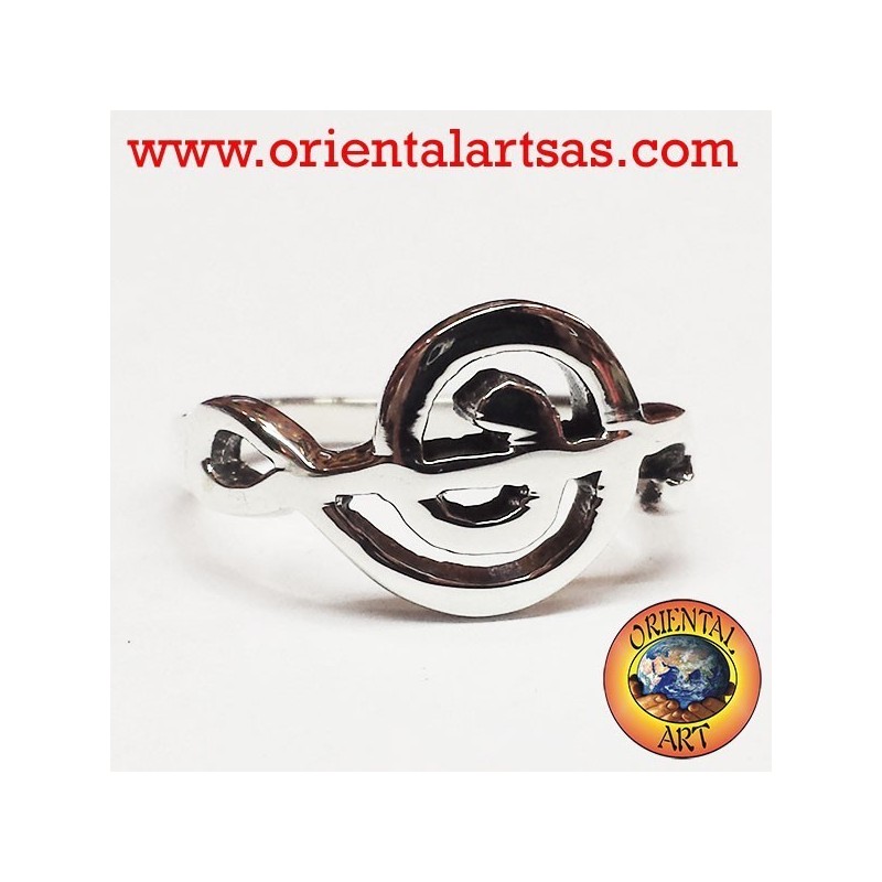Anello in argento chiave di violino, in orizzontale
