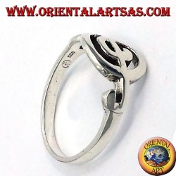 Silver ring treble clef, horizontal