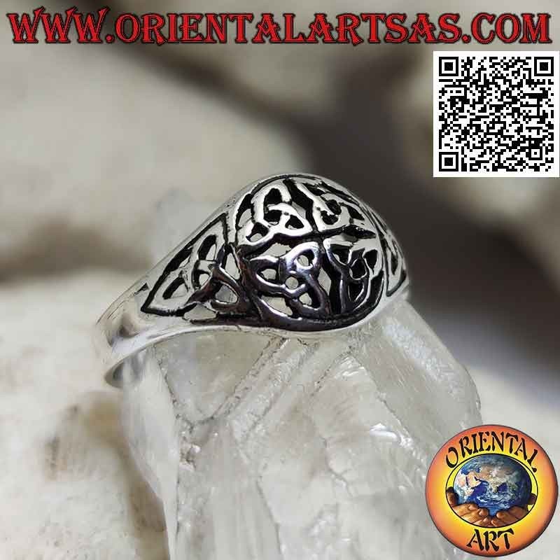 Bague en argent, le nœud Duleek (symbole celtique) petit