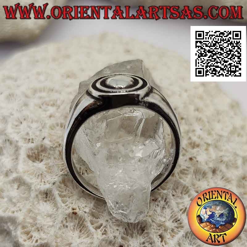 Anillo de plata lisa con tres círculos concéntricos