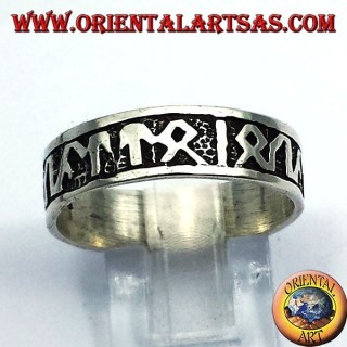 Ring Silber Band mit keltischen Runen